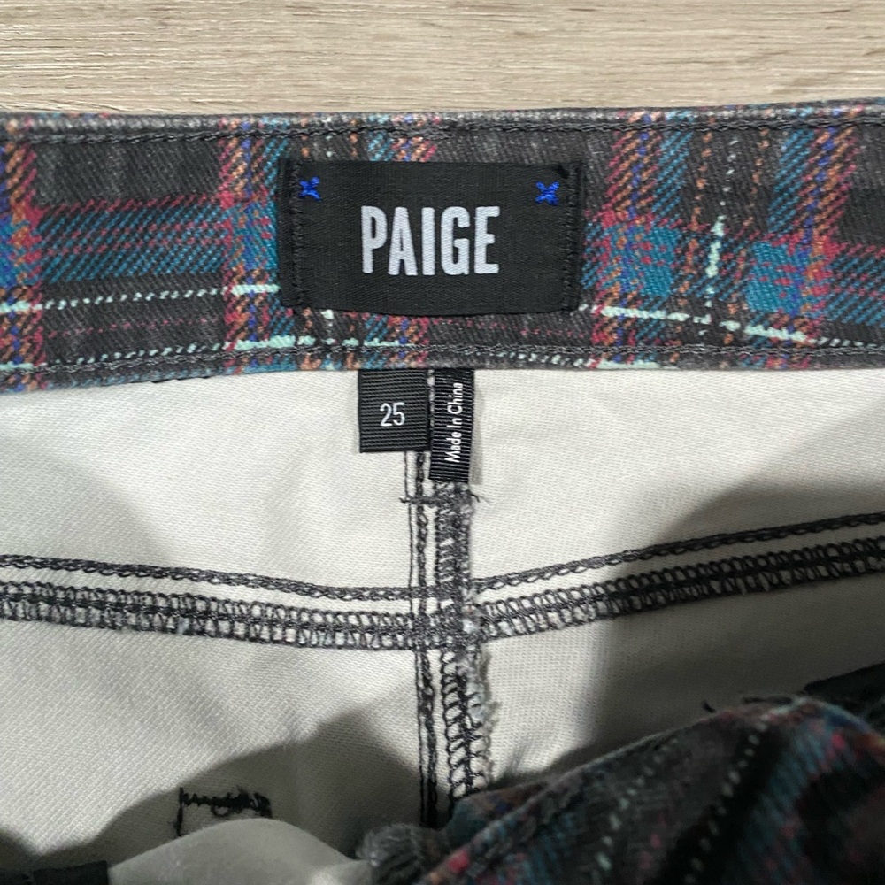 NWT Paige‎ Hoxton Ankle Plaid Skinny Jeans Size 25 - Picture 6 of 10